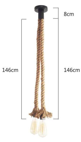 HADEX Závěsné lanové svítidlo 150cm, 2xE27