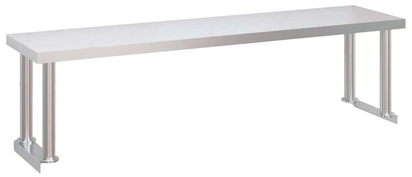 Kuchyňský pracovní stůl s horní policí 120 x 60 x 115 cm ocel 3155991
