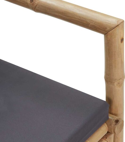 Zahradní lavice s poduškami 115 cm bambus 315597