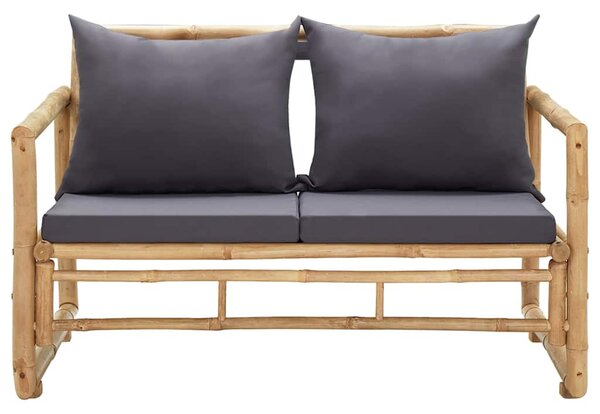 Zahradní lavice s poduškami 115 cm bambus 315597