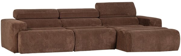 -25 % Dny MOMENTI– WOOOD Hnědá manšestrová rohová pohovka Novi 300 cm, pravá