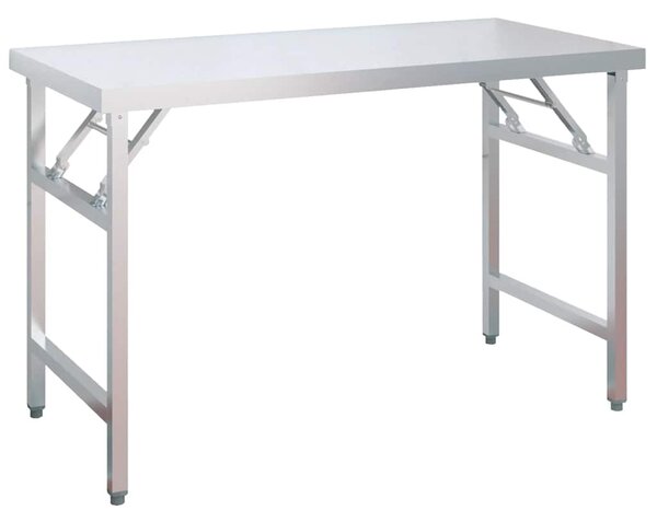 Kuchyňský pracovní stůl s horní policí 120 x 60 x 115 cm ocel 3155991
