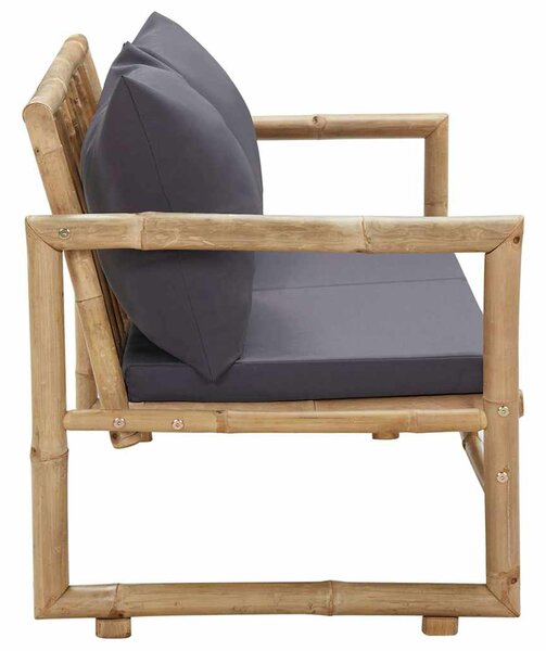 Zahradní lavice s poduškami 115 cm bambus 315597