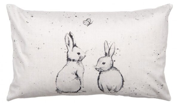 Béžový obdélníkový povlak na polštář s králíčky Bunny Buddies – 30x50 cm