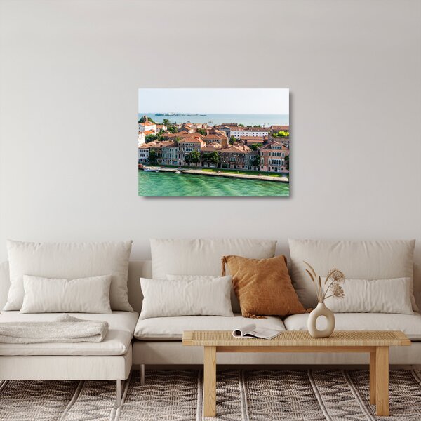 Skleněný obraz - Letecký pohled na město (70x50 cm)