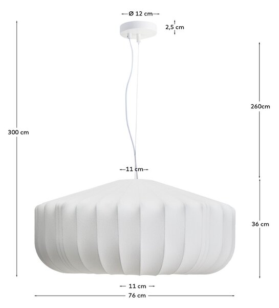 Kave Home Bílé závěsné světlo Somar Ø 76 cm