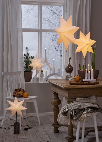 Dřevěný LED svícen Abbe White