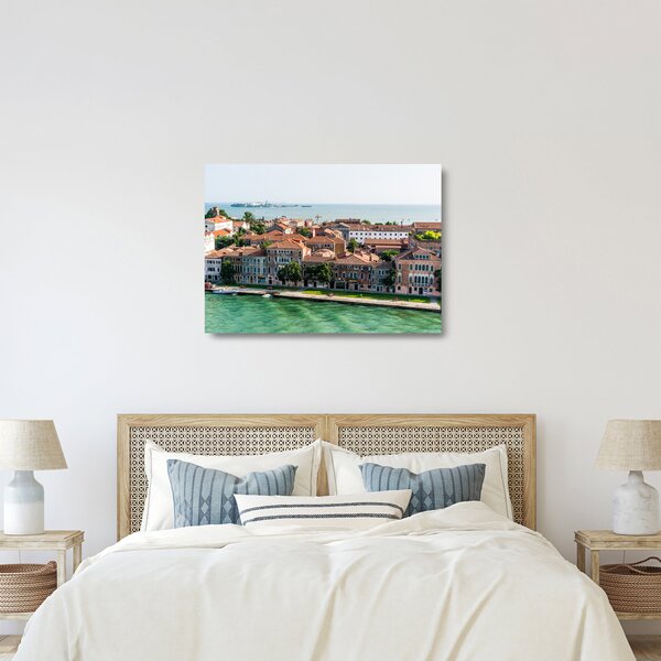 Skleněný obraz - Letecký pohled na město (70x50 cm)