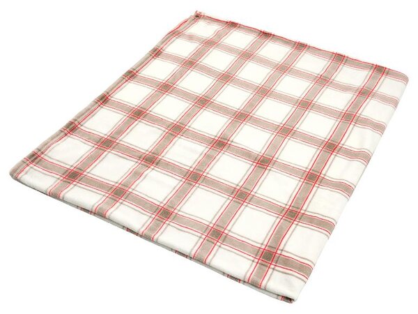 Livarno® Hebká deka, 180 x 220 cm (béžová/červená) (100395643001)