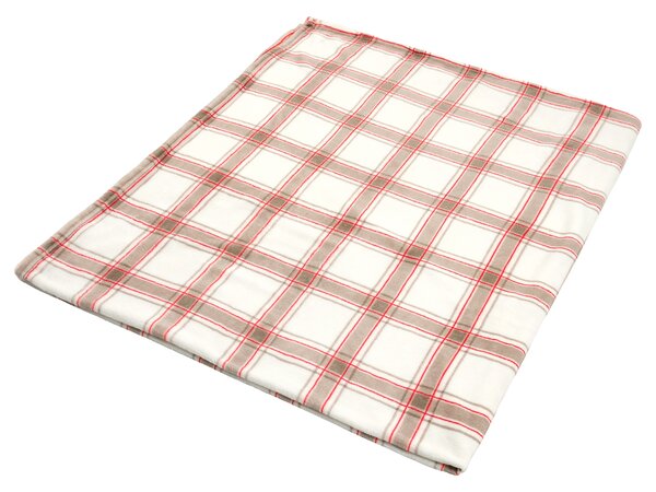 Livarno® Hebká deka, 180 x 220 cm (béžová/červená) (100395643001)