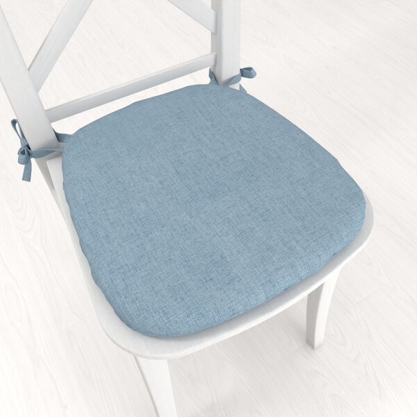 Biante Oblý podsedák BKW-210 Světle modrý žíhaný - 39x37x3 cm