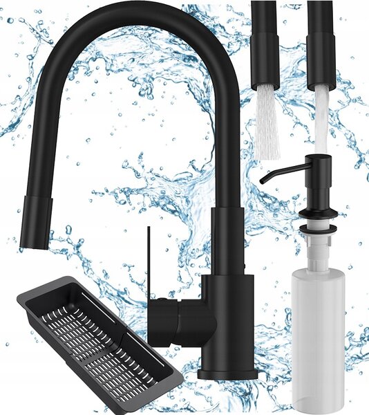 Kuchyňská baterie stojánková Granitan Kuchyňská sada černá