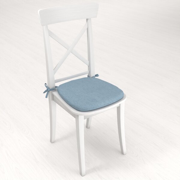 Biante Oblý podsedák BKW-210 Světle modrý žíhaný - 39x37x3 cm