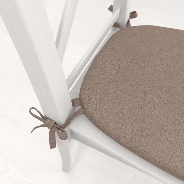 Biante Oblý podsedák BKR-502 Světle hnědý režný - 39x37x3 cm