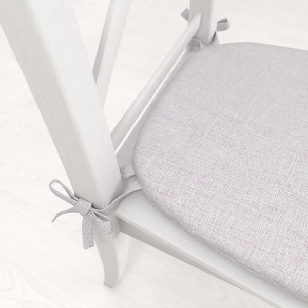 Biante Oblý podsedák BKW-206 Světle šedobéžový žíhaný - 39x37x3 cm