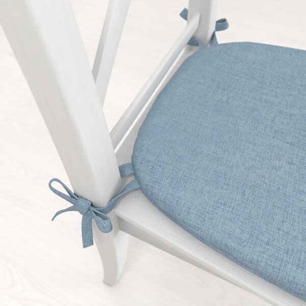 Biante Oblý podsedák BKW-210 Světle modrý žíhaný - 39x37x3 cm