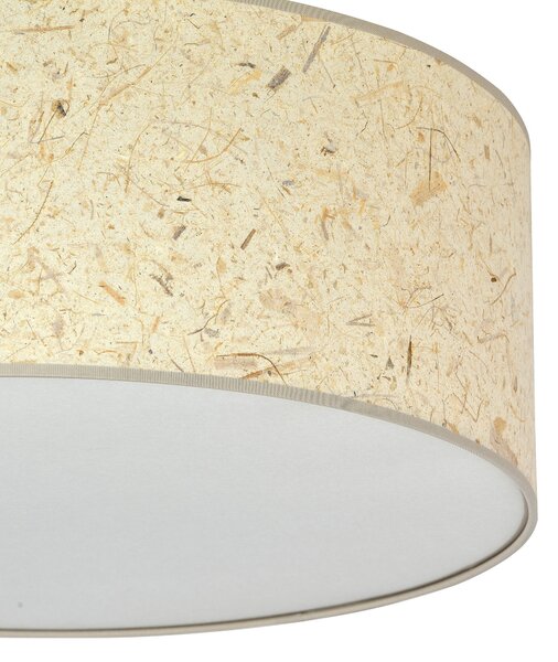 Stropní svítidlo ASTON 3 – černé, hnědá textilní stínidla, korkový detail, 3× E27, šířka 50 cm