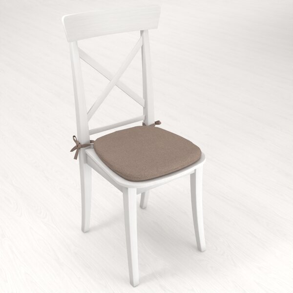 Biante Oblý podsedák BKR-502 Světle hnědý režný - 39x37x3 cm