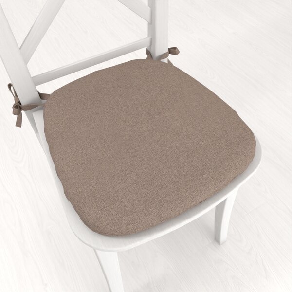 Biante Oblý podsedák BKR-502 Světle hnědý režný - 39x37x3 cm