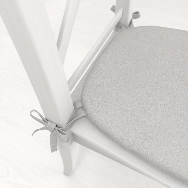Biante Oblý podsedák BKR-501 Světle šedý - 39x37x3 cm