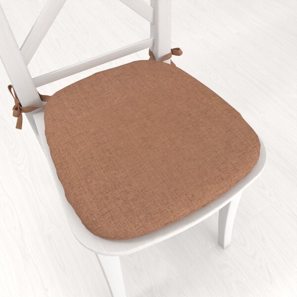 Biante Oblý podsedák BKW-203 Hnědý žíhaný - 39x37x3 cm