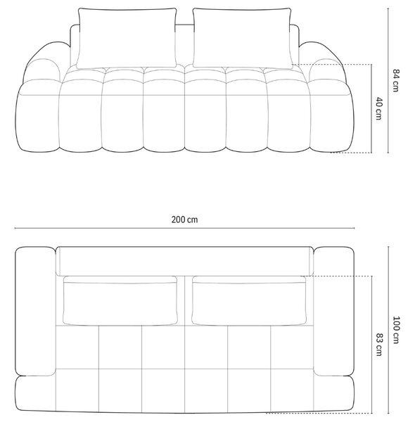 -25 % Dny MOMENTI– Cosmopolitan Design Světle béžová sametová trojmístná pohovka Linz 200 cm
