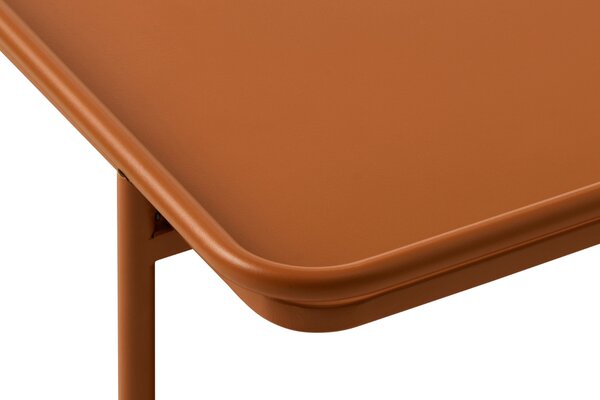 Unique Furniture Terakotově oranžový kovový konferenční stolek Yuba 75 x 75 cm
