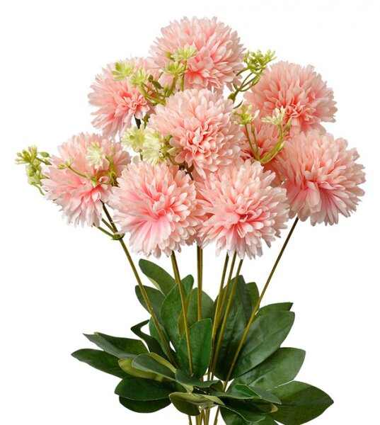 Umělá rostlina trs růžových jiřin – 45 cm