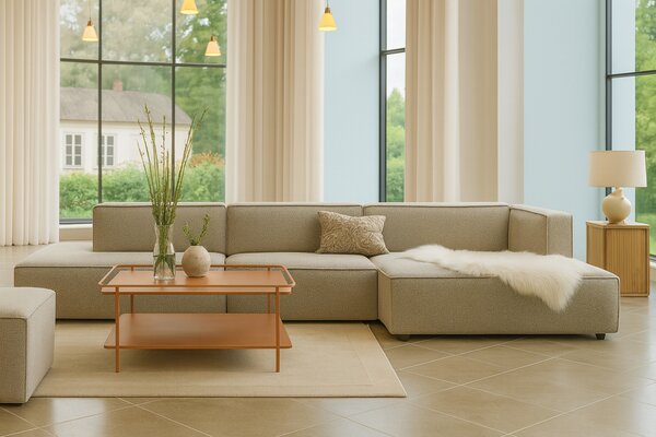 Unique Furniture Terakotově oranžový kovový konferenční stolek Yuba 75 x 75 cm