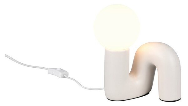 Slonovinová keramická stolní lampa (výška 21,5 cm) Quinn – Reality