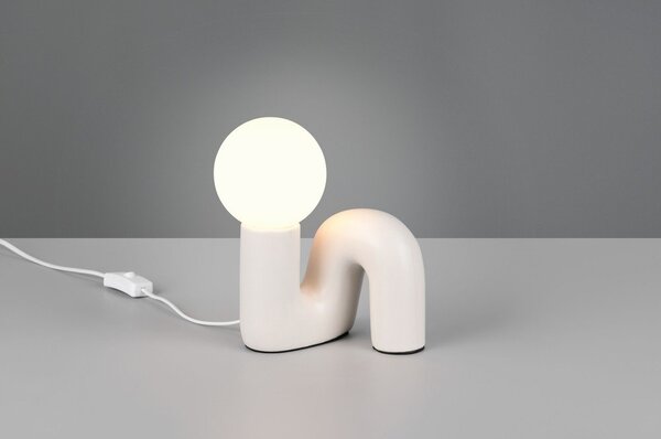 Slonovinová keramická stolní lampa (výška 21,5 cm) Quinn – Reality