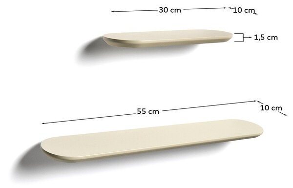 Béžové police v sadě 2 ks 55 cm Arely – Kave Home