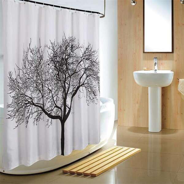 Aqualine sprchový závěs 200x180 cm bílá-černá ZP008