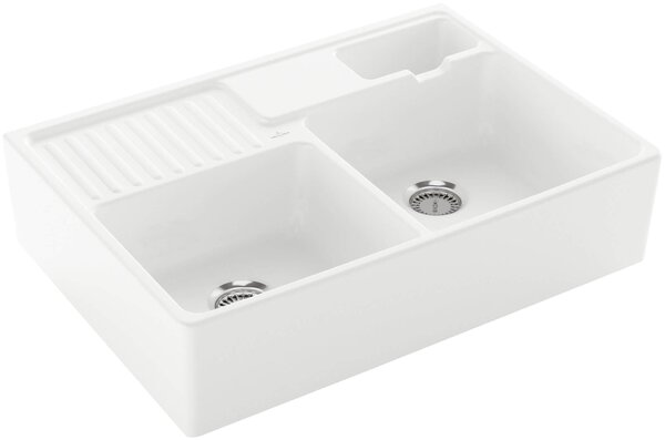 Villeroy & Boch Double-Bowl keramický dřez 89.5x63 cm bílá 632391R1