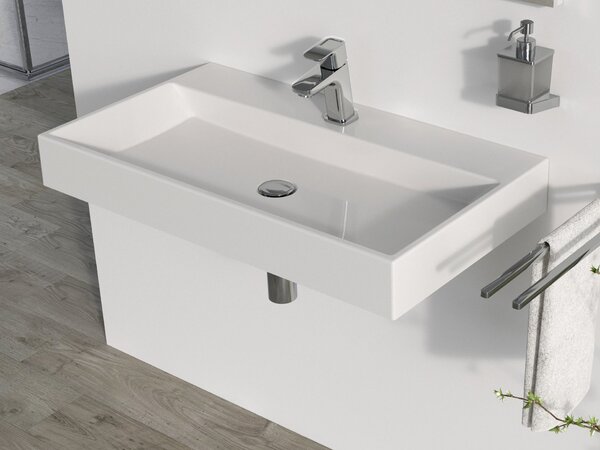 Ravak Natural umyvadlo 80x45 cm obdélníkový nábytkový bílá lesk XJO01280000
