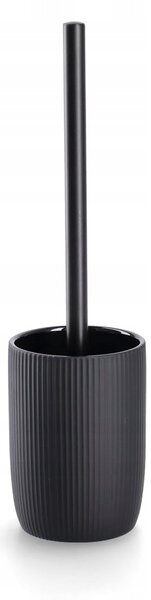 WC ŠTĚTKA S KERAMICKÝM DRŽÁKEM, ČERNÁ, Ø 10 cm, ZELLER