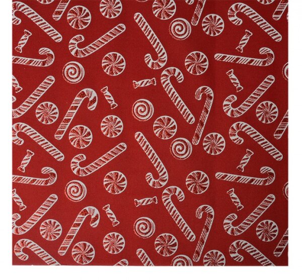 Vánoční červený běhoun na stůl s motivem Candy Cane – 28x275 cm