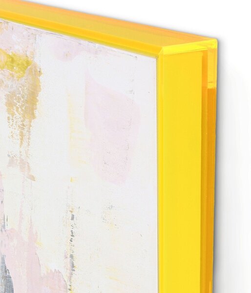 Tištěný/s ručně malovanými prvky obraz s rámem/na plátně 102x102 cm New Age Yellow – Malerifabrikken