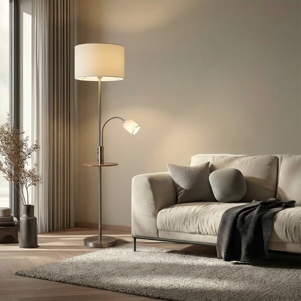 Stojací Lampa Lindby, Aovan, Šedá, Obývací pokoj, Kov, Moderní