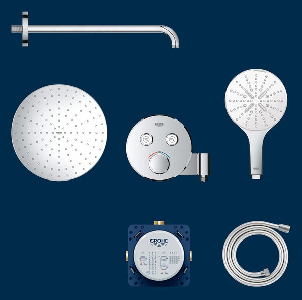 Grohe Precision Smartcontrol sprchová sada pod omítku s termostatem s dešťovou sprchou chrom 34877000