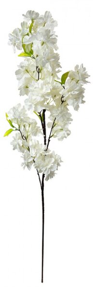 Umělá rostlina jarní větvička s bílými květy – 104 cm