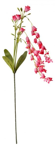 Umělá rostlina tmavě růžové zvonečky s listy – 80 cm