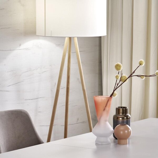 TK Lighting Tokyo stojací lampa 1x15 W dřevo-béžová 5284