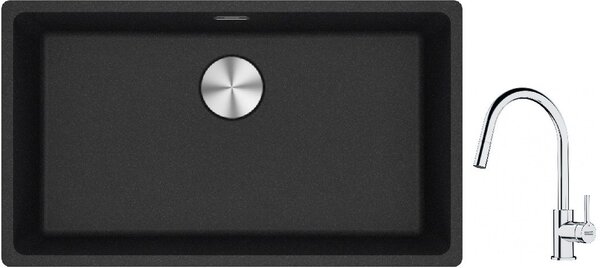 Sada granitový dřez Franke Maris 125.0687.261, kuchyňská baterie Franke Lina 115.0693.229