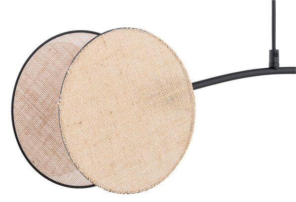 Závěsné svítidlo MOTIF 2 – černé, béžová textilní stínidla, 2× E27, šířka 82 cm