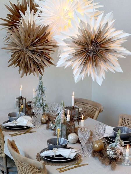 Vánoční champagne jedlová girlanda Garland se třpytkami - 180 cm - Chic Antique