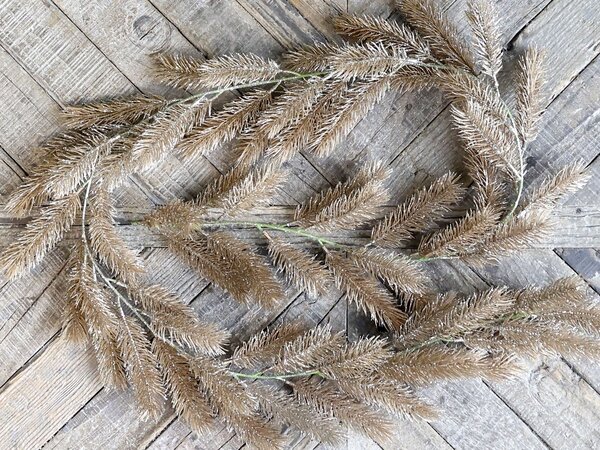 Vánoční champagne jedlová girlanda Garland se třpytkami - 180 cm - Chic Antique