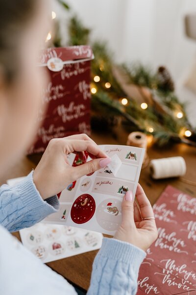 Lepicí štítky na dárky Christmas