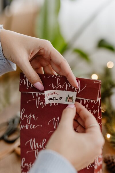 Lepicí štítky na dárky Christmas