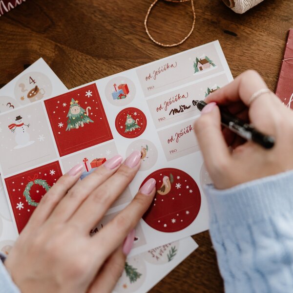 Lepicí štítky na dárky Christmas